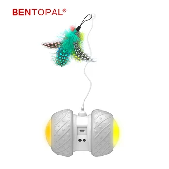 BENTOPAL--Inteligent robot Automat USB Reîncărcabilă Pene Stick Corful Lumina Pisică Jucărie și 2,4 G de Control de la Distanță Amuzant Pisica Minge