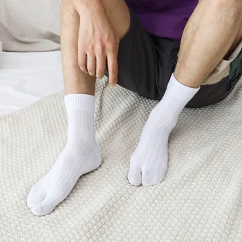 5 Perechi De Două Șosete Tep Barbati Mid Mare Tub De Toamnă Și De Iarnă Saboți Șosete Cu Două Degetul Ciorapi