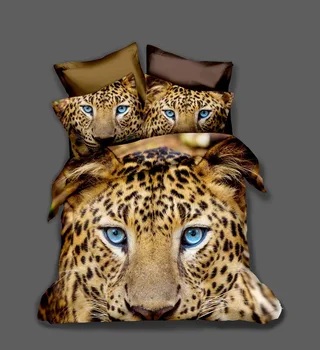 Leopard husă de Pilotă King Size 3D Cerb Animale de Imprimare Set de lenjerie de Pat faunei Sălbatice Mângâietor Acoperi Plapuma Acoperă cu fețe de Pernă Moale 3 Buc
