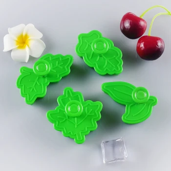 4buc Cookie Cutter Model de Frunze din Plastic DIY Biscuit Instrumente de a Face Drăguț Bomboane de Ciocolata Tort de Copt Consumabile Accesorii de Bucatarie