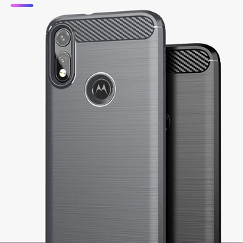 Pentru Moto E 2020 fibra de Carbon Telefonul de pe Capac Caz Bara de protecție Caz Plin Protecție la Șocuri Bara de protectie pentru Motorola Moto E în 2020