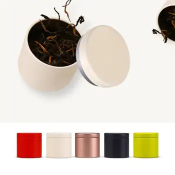 5pcs Rotund de Tablă Cutie Mini Portabil de Frunze de Ceai Container de Depozitare Bomboane Organizator Acasă Cutie de Depozitare