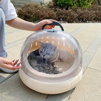 Multifunctional Pisica De Companie Purtător De Călătorie În Aer Liber Respirabil Portabil Transparent Capsulă Spațială De Companie Canisa De Gunoi De Câine Cușcă De Depozitare