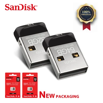 SanDisk CZ33 16GB 32GB 64GB 128GB Cruzer Fit mini USB Flash Drive USB 2.0 memory stick U Disc 16 32 64 128 gb Cheie pendrive