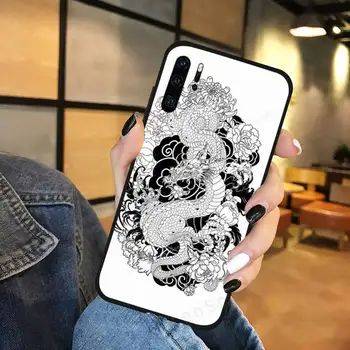 Dragon chinezesc arta retro animal Cazul în care Telefonul Pentru Huawei P9 P10 P20 P30 Pro Lite inteligent Mate 10 Lite 20 Y5 Y6 Y7 2018 2019