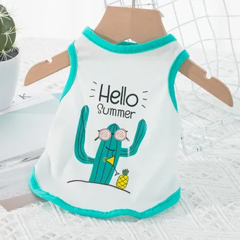 Îmbrăcăminte pentru animale de companie de Desene animate Cactus Haine pentru Câine Mic Costum Vesta de Imprimare Câini Drăguț Primavara-Vara Pește Colorat Fată Băiat Guler Perro