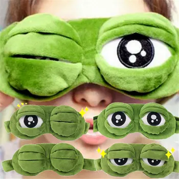 Moale de Pluș Masca de Dormit Amuzant 3D Trist Ochi-de-Broască Masca de Somn Căptușit Mască de Acoperire a Călători Restul Masca de Ochi Cadouri Copil Adult Plasture pe Ochi