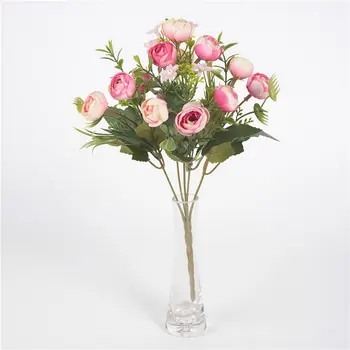 13 cap Trandafiri Ceai Pachet Acasă în Camera de zi de Decorare Nunta Flores Matase Flori Artificiale