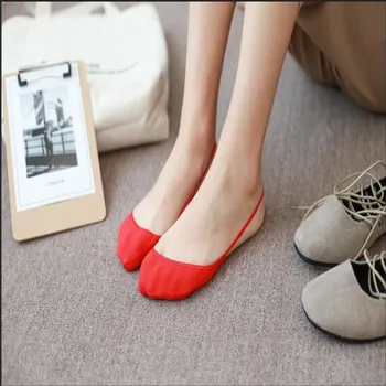 1Pairs Bumbac Confortabil Monofazate Jumătate Capac Unic Invizibil Ciorap Papuci pentru Femei Fete Subțire Toc Înalt Pantofi Șosete Meais