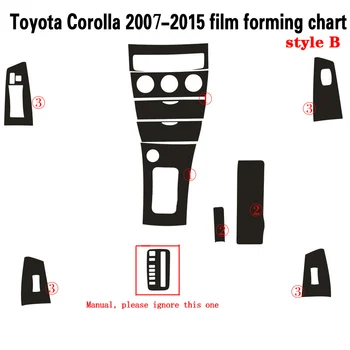 Pentru Toyota Corolla 2003-Interior Panou de Control Central Mânerul Ușii 5d Fibra de Carbon Autocolante, Decalcomanii Auto styling transata de vinil