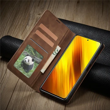De lux Portofel din Piele Flip case Pentru Xiaomi POCO X3 NFC Telefon Mobil Caz Mi POCO M3 Magnetic Portofel Acoperi