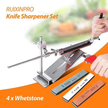 Ascuțitoare de cuțit Ruixin Pro III Fier Oțel Bucătar Profesionist Ascuțitoare de Cuțit de Bucătărie Ascuțit Sistem Fix-unghi 4 Whetston