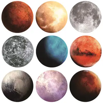 Joc pe calculator Pad anti-alunecare Rotund Mouse Pad Planeta Serie Mat Pământ/Venus/Marte/Mercur/Jupiter/Pluto/Rainbow Moon/Luna Neagra