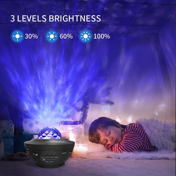 Lumina de noapte Cerul Înstelat Lampa Alimentare USB Culori Luminozitate Schimbătoare Proiector Player de Muzică de Control de la Distanță Bluetooth Pentru Dormitor
