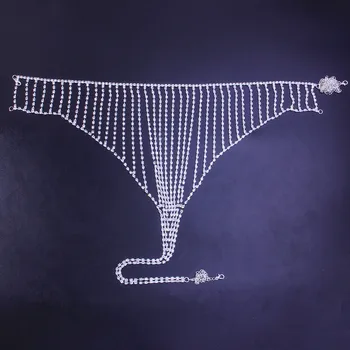 Multi-straturi de Cristal Lanț de Corp Piept Sutien Vesta Rezervor de Bijuterii pentru Femei Lenjerie Sexy Stras Talie Rotund Chilotei Tanga
