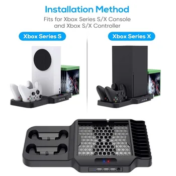 Dual Controller Stație de Încărcare Pentru Xbox ONE S X Jocuri Doc de Încărcare de Răcire Vertical Stand Incarcator pentru Xbox Serie S/X Consola