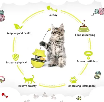 Câine de companie pisica pahar scurgeri de produse alimentare de jucarie pisica amuzant polul alimentator jucarie auto-play, educație interactivă pisică jucărie animal de casă supplies