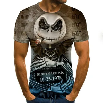HotSale Craniu 3D de Imprimare tricou Barbati Maneca Scurta Sport T-Shirt Casual, O-Neck T-Shirt Hip-Hop cu Maneci Scurte T-Shirt
