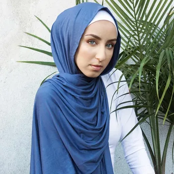 Eșarfă American eșarfă femeie cu culoare pură Jersey Hijab Modale văl musulman hijab fata folie șal femeile musulmane culoare solidă