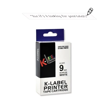 9mm Casio eticheta banda Negru pe Alb compatibil eticheta casete XR9WE XR 9WE XR-9WE pentru KL-60 de scris KL-60SR KL120 EZ Label Maker