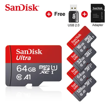 Sandisk Micro SD card Class10 TF/Micro SD Card de 128GB 64GB 32GB 16GB 98MB/s-card de memorie microSDXC +Adaptor +Card de Citit pentru tableta