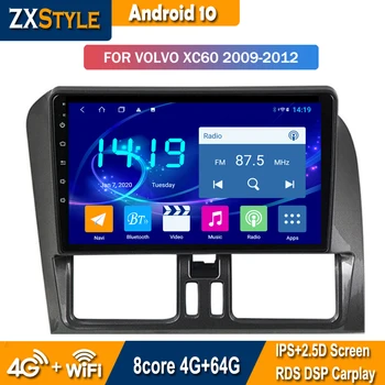 IPS DSP Android 10 Radio Auto 4G+64G Pentru Volvo XC60 2009-2012 Stereo, Player Multimedia, Navigare GPS BT Carplay DVD