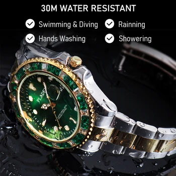 Noi PLADEN Cuarț de Afaceri Mens Ceasuri de Top de Brand de Lux din Oțel Complet Luminos 30M rezistent la apă Ceas Curcubeu Diamant Reloj Hombre
