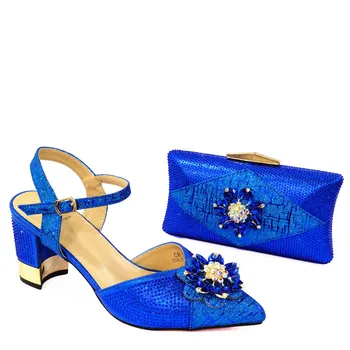 Design Italian Fierbinte de Vânzare de Moda Culoarea Piersicii Femei Pantofi și Geantă Set Decorat Cu Cristal Colorat și Streamer Modelare
