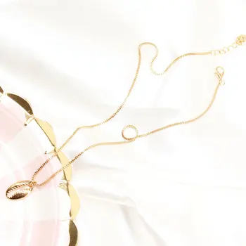 Boem Aur Culoare Coajă de Metal Cravată Coliere & Pandantive pentru Femei de sex Feminin Ocean Cravată Pulover Colier Petrecere de Bijuterii Cadou