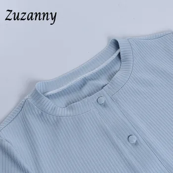 Zuzanny 2021 O-Gat Maneci Scurte Crop Top Femei Albe Vara Bază Casual Tricou Sexy Ribber Negru Topuri