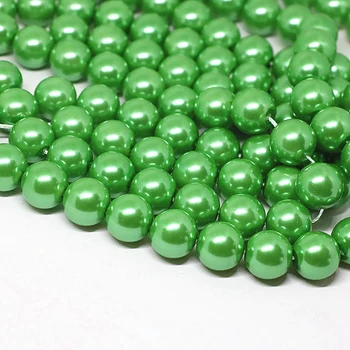 Fierbinte de vânzare de moda rotund verde imitație pearl shell diy 4,6,8,10,12,14 mm femeile farmec bijuterii margele vrac 15inch B1614