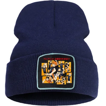 Pălării Haikyuu_Karasuno Liceu De Imprimare Femei Pălărie Tricotate Casual În Aer Liber Bărbați Pălării De Iarnă Caldă Moda Beanie Pentru Adolescenti