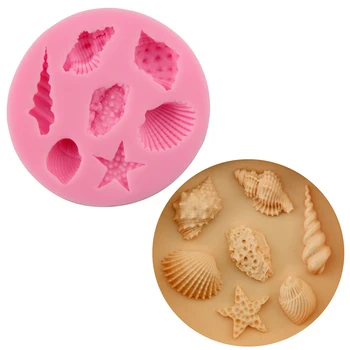 Silicon 3D Sea Shell Forma de Tort Mucegai clasa Alimentare Vas de Copt Bomboane de Ciocolată, produse de Cofetărie Bakeware Tort de Decorare