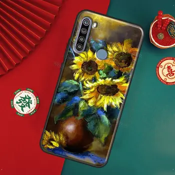 Pictura in ulei cu Flori de Caz Pentru Xiaomi Redmi Nota 9 Pro Nota 8 Pro Nota 7 8T 9S Coque Pentru Redmi 9C 9 9A Funda