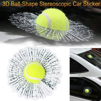 3D Funny Car Auto Styling Corpul Fereastra autoadezive, Mingea Lovește Autocolant de Tenis Decal Stereoscopic Potrivit pentru Masini