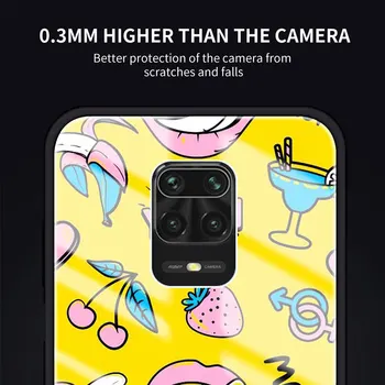 Caz de sticlă pentru Xiaomi Redmi Nota 9 8 9 8T 7 9C Mi 10T Pro 9T Poco X3 NFC Temperat de Acoperire Coajă Coque Anime Graffiti Autocolant