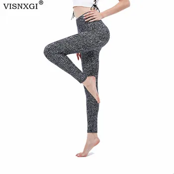 VISNXGI Push-Up Jambiere de Moda Femei Antrenament de Îmbrăcăminte de Înaltă Talie Respirabil Mozaic de Fitness Pantaloni Stretch Femei Sală de Sport