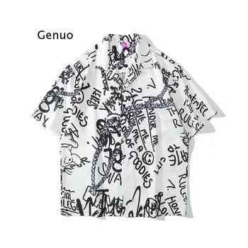 Streetwear Bandană Paisley Tricouri Bluza De Vara Cu Maneci Scurte Mozaic De Culoare Bloc De Plajă, Tricouri Harajuku Topuri De Sex Masculin