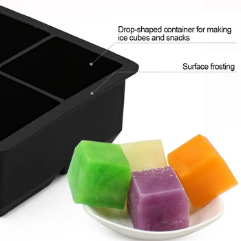 4 Cavitatea Silicon Forma Patrata Cub de Gheata Mucegai DIY Congelator Tava Jeleu Instrument de Filtru de