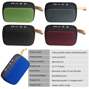 G2 V4.0 Boxe Portabile Bluetooth-compatibil Boxe Soundbar Wireless în aer liber HIFI Subwoofer Suport TF Card Radio FM Aux