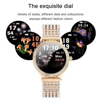 Împânzit cu diamante Ceas Inteligent 2021 Pentru Femeile Minunate din Oțel Ceas Sport IP68 rezistent la apa de Fitness Brățară Rata de Inima Smartwatch