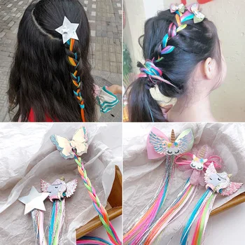 Copiii Ornamente De Păr De Unicorn Stele Colorate Peruca Ac De Păr Fata Arc Fata Agrafa