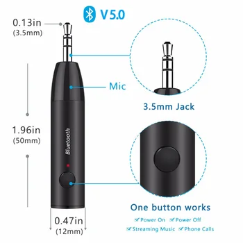 Wireless Bluetooth 5.0 Receptor Transmițător Adaptor Jack de 3,5 mm Pentru Masina de Muzică Audio Aux A2dp pentru Căști Receptor Stereo Speaker
