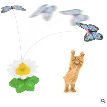 Electrice Rotative Fluture Colorat Amuzant Câine Jucării Pisica Pasare De Companie Scaun Jucărie Pentru Pisică Pisoi Câine Pisici Inteligenta Trainning Verde