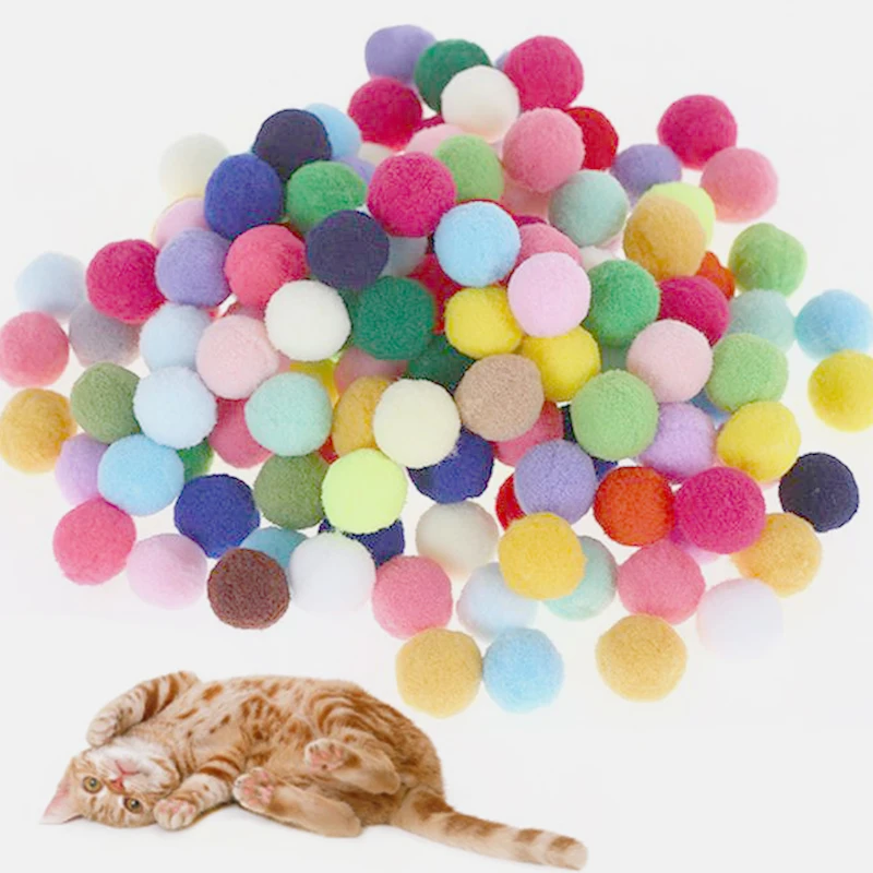 0.98 inch Întinde Minge de Plus Jucarie Pisica Minge Drăguț Amuzant Pisica Jucarii Creative de Colorat Interactiv Pisica Pom Pom Pisică Jucărie de ros Dropshipping