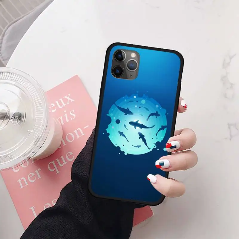 Ocean Rechinii-Balenă pește Telefon Caz pentru iPhone 11 12 mini pro XS MAX 8 7 6 6S Plus X 5S SE 2020 XR