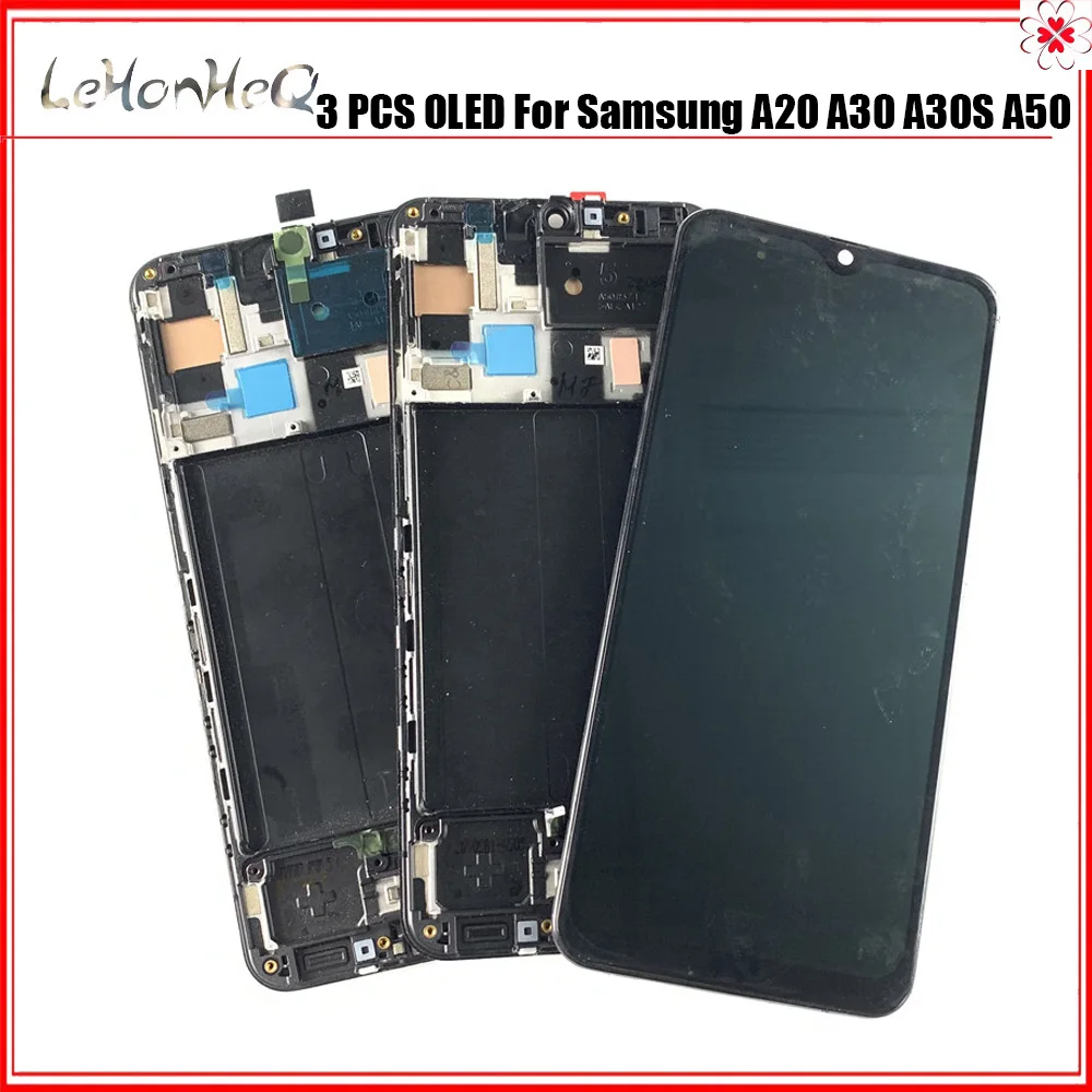 En-gros de 3 buc/lot LCD Pentru Samsung Galaxy A50 A20 A30 A30S Display LCD Touch Screen Digitizer Cadru de Asamblare