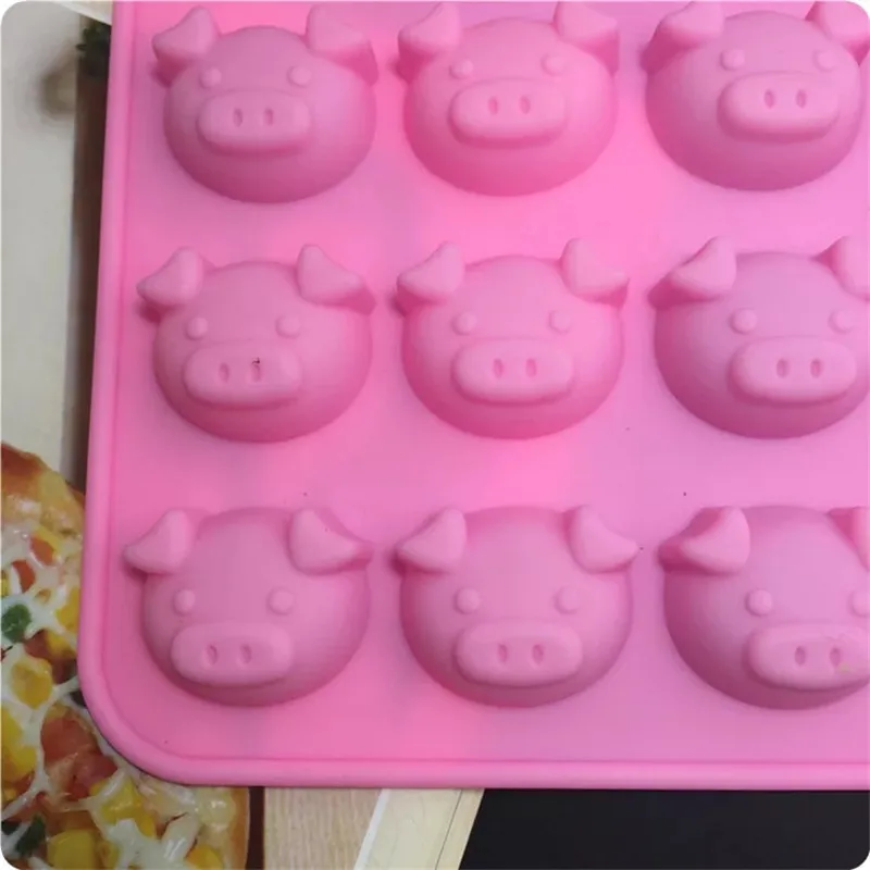 16 Găuri de Porc Silicon Tort Mucegai Silicon Tort Brioșă Forme pentru cuburi de Gheață Manual DIY Sapun Matrite