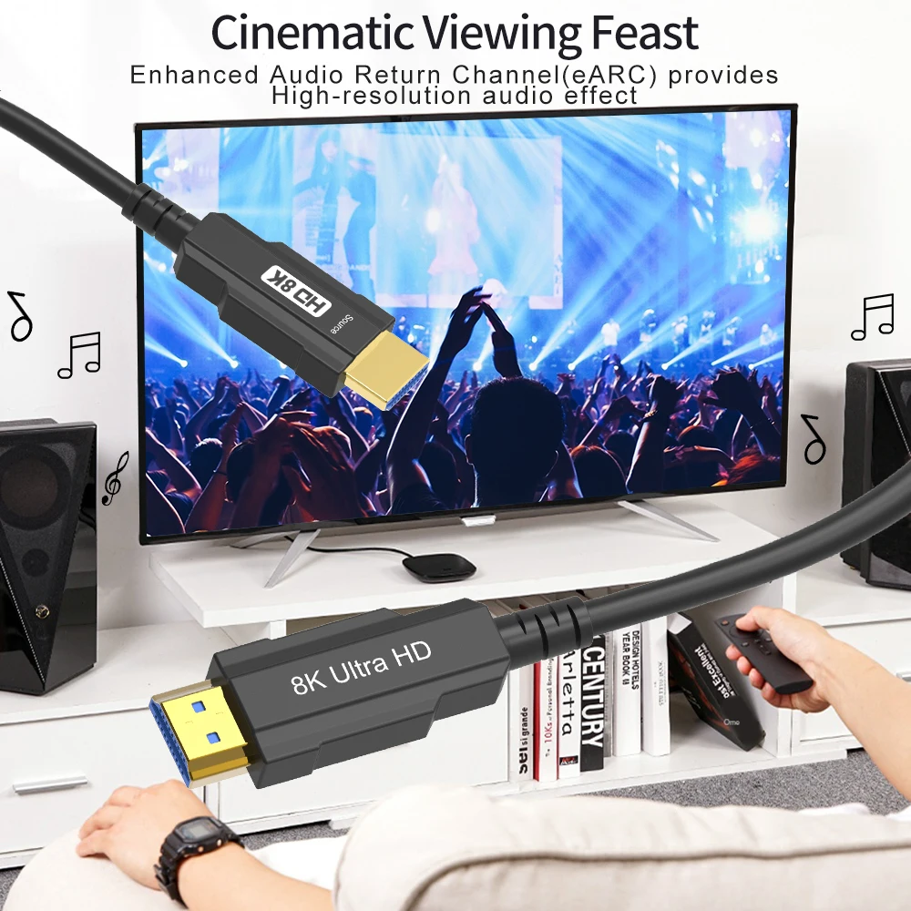 8K HDMI 2.1 Cablu 120Hz 48Gbps Fibra Optica Cablu HDMI de Mare Viteză Ultra HDR eARC pentru HD TV Box Proiector PS4 Cablu HDMI