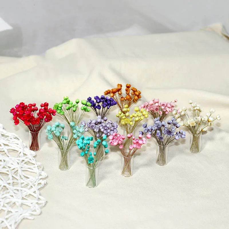 Miniaturi De Flori Uscate De Sticlă Aranjament De Flori Casă De Păpuși Decor
